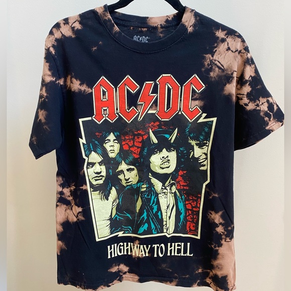 AC/DC | Shirts | Vintage Acdc Bleach Dye Band Tee | Poshmark